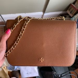 Tory Burch brown gold chain crossbody